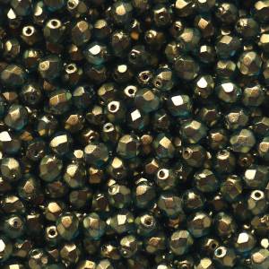50 Halo Azurite böhmische Perlen 4mm, tschechische feuerpolierte facettierte Glasperlen DIY Glasschliff 4mm Bild 3