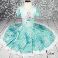 Sommerliches Drehkleid - Kleid mit Drehrock und Kurzen Ärmeln Meerjungfrau & Delfin Bild 1