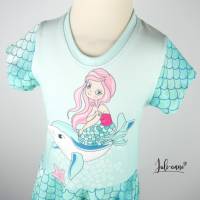 Sommerliches Drehkleid - Kleid mit Drehrock und Kurzen Ärmeln Meerjungfrau & Delfin Bild 2