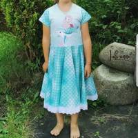 Sommerliches Drehkleid - Kleid mit Drehrock und Kurzen Ärmeln Meerjungfrau & Delfin Bild 4