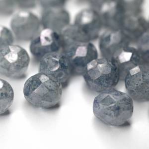 10 Luster Stone Blue böhmische Perlen 8mm, tschechische feuerpolierte facettierte Glasperlen DIY Glasschliff Bild 2