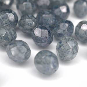 10 Luster Stone Blue böhmische Perlen 8mm, tschechische feuerpolierte facettierte Glasperlen DIY Glasschliff Bild 3