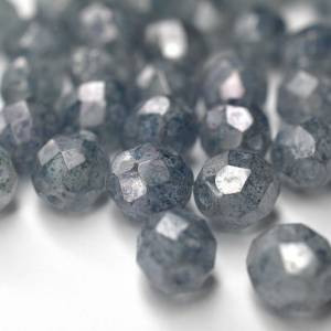 10 Luster Stone Blue böhmische Perlen 8mm, tschechische feuerpolierte facettierte Glasperlen DIY Glasschliff Bild 4