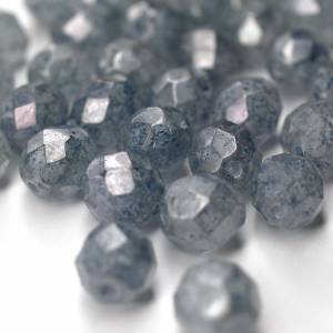 10 Luster Stone Blue böhmische Perlen 8mm, tschechische feuerpolierte facettierte Glasperlen DIY Glasschliff Bild 5