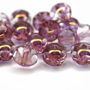 10 Crystal Rose Luster Rondelle böhmische Perlen 6x8mm, tschechische feuerpolierte facettierte Glasperlen DIY Glasschlif Bild 1