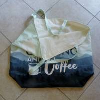 Shopper Bag XXL /  Stofftasche / Strandtasche  im trendy Style - "Camping and Coffee" Bild 10