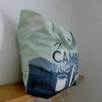 Shopper Bag XXL /  Stofftasche / Strandtasche  im trendy Style - "Camping and Coffee" Bild 2
