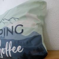 Shopper Bag XXL /  Stofftasche / Strandtasche  im trendy Style - "Camping and Coffee" Bild 4