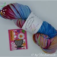 Sockenwolle, handgefärbte Wolle - "Flower Power" - 4-fädig - Unikat !! Bild 2