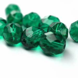 10 Emerald böhmische Perlen 8mm, tschechische feuerpolierte facettierte Glasperlen DIY Glasschliff Bild 2
