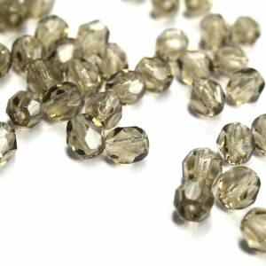 50 Black Diamond böhmische Perlen 4mm, tschechische feuerpolierte facettierte Glasperlen DIY Glasschliff 4mm Bild 1