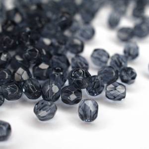 50 Medium Montana Blue böhmische Perlen 4mm, tschechische feuerpolierte facettierte Glasperlen DIY Glasschliff Bild 1
