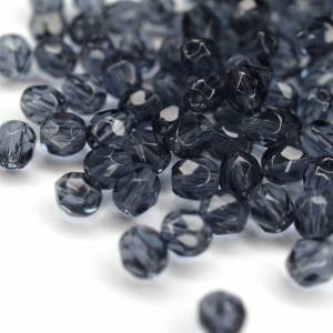 50 Medium Montana Blue böhmische Perlen 4mm, tschechische feuerpolierte facettierte Glasperlen DIY Glasschliff Bild 2