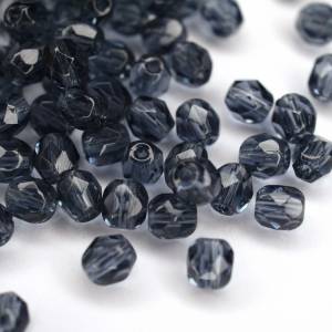 50 Medium Montana Blue böhmische Perlen 4mm, tschechische feuerpolierte facettierte Glasperlen DIY Glasschliff Bild 3
