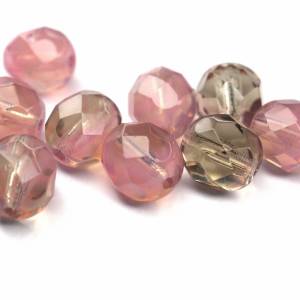 10 Black Diamond Rose böhmische Perlen 8mm, tschechische feuerpolierte facettierte Glasperlen DIY Glasschliff Bild 1