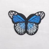 Applikation / Aufbügler Schmetterling / blau 47 x 70 mm Bild 1
