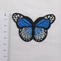 Applikation / Aufbügler Schmetterling / blau 47 x 70 mm Bild 2