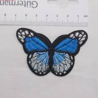 Applikation / Aufbügler Schmetterling / blau 47 x 70 mm Bild 3