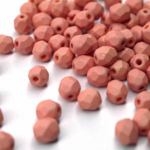 50 Saturated Peach böhmische Perlen 4mm, tschechische feuerpolierte facettierte Glasperlen DIY Glasschliff Bild 3