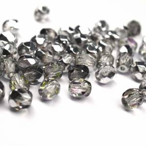 50 Crystal Vitrail Light böhmische Perlen 4mm, tschechische feuerpolierte facettierte Glasperlen DIY Glasschliff Bild 1
