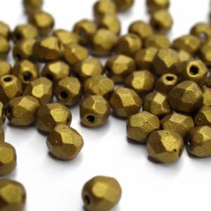 50 Stück 4mm Metallic Aztec Gold böhmische Perlen Bild 1