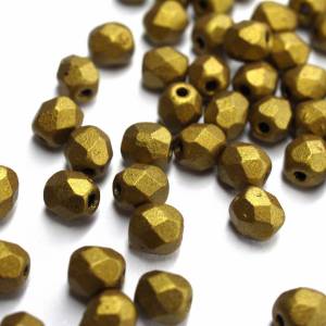 50 Stück 4mm Metallic Aztec Gold böhmische Perlen Bild 2