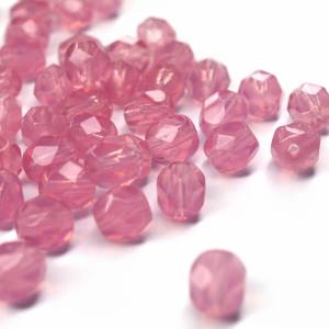 20 Rosaline böhmische Perlen 6mm, tschechische feuerpolierte facettierte Glasperlen DIY Glasschliff Bild 3