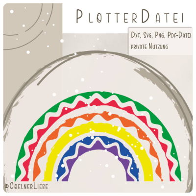 Plotterdatei Regenbogen Wellen – Fröhliche DIY-Vorlage für kreative Projekte