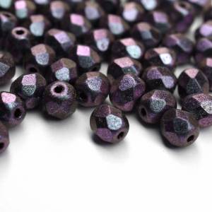 50 Matt Metallic Suede Pink böhmische Perlen 4mm, tschechische feuerpolierte facettierte Glasperlen DIY Glasschliff Bild 6
