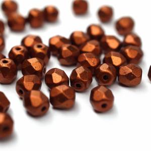 50   Metallic Dark Copper böhmische Perlen 4mm, tschechische feuerpolierte facettierte Glasperlen DIY Glasschliff Bild 1