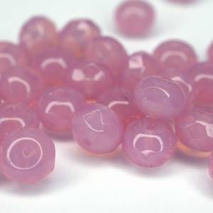 10 Milky Pink Rondelle böhmische Perlen 6x8mm, tschechische feuerpolierte facettierte Glasperlen DIY Glasschliff Bild 1