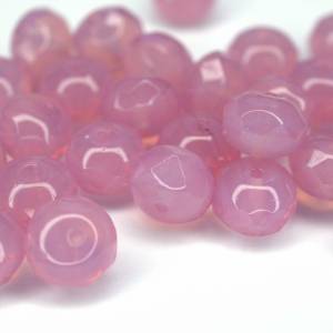 10 Milky Pink Rondelle böhmische Perlen 6x8mm, tschechische feuerpolierte facettierte Glasperlen DIY Glasschliff Bild 4