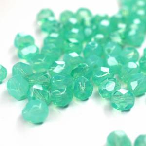 20 Milky Aqua böhmische Perlen 6mm, tschechische feuerpolierte facettierte Glasperlen DIY Glasschliff Bild 4