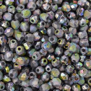 50 Etched Crystal Full Vitrail böhmische Perlen 4mm, tschechische feuerpolierte facettierte Glasperlen DIY Glasschliff Bild 5
