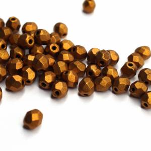 50   Metallic Goldenrod böhmische Perlen 4mm, tschechische feuerpolierte facettierte Glasperlen DIY Glasschliff Bild 2
