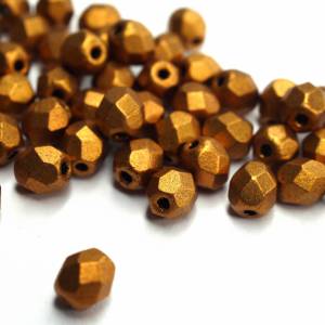 50   Metallic Goldenrod böhmische Perlen 4mm, tschechische feuerpolierte facettierte Glasperlen DIY Glasschliff Bild 3