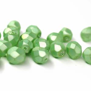20  Crystal Pastel Mint böhmische Perlen 6mm, tschechische feuerpolierte facettierte Glasperlen DIY Glasschliff Bild 1