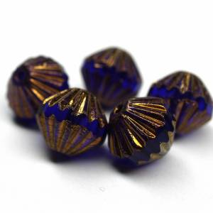 5  9mm Cobalt Bronze böhmische Perlen Bild 1