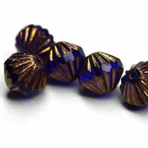 5  9mm Cobalt Bronze böhmische Perlen Bild 3