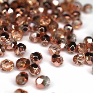 50 Crystal Capri Gold böhmische Perlen 4mm, tschechische feuerpolierte facettierte Glasperlen DIY Glasschliff Bild 2