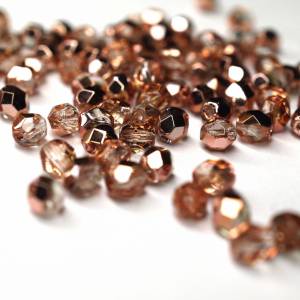 50 Crystal Capri Gold böhmische Perlen 4mm, tschechische feuerpolierte facettierte Glasperlen DIY Glasschliff Bild 4