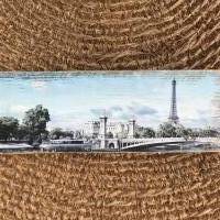 Paris Eiffelturm Seine Holzbild - Weinkisten Upcycling, 9x23 cm, Wanddeko, Shabby Style, retro, Dekoration, Wandbild Bild 2