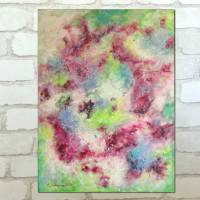SOMMERWIESE - abstraktes Acrylbild in fröhlichen Sommerfarben 60cmx80cm auf Leinwand Bild 1