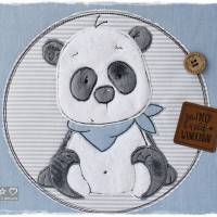 Kindergartenordner/Portfolio blau/grau/weiß mit Panda, personalisierbar Bild 2