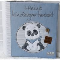 Kindergartenordner/Portfolio blau/grau/weiß mit Panda, personalisierbar Bild 4