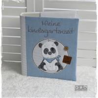 Kindergartenordner/Portfolio blau/grau/weiß mit Panda, personalisierbar Bild 6