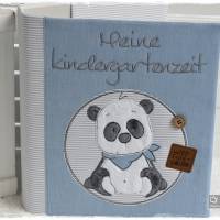 Kindergartenordner/Portfolio blau/grau/weiß mit Panda, personalisierbar Bild 9