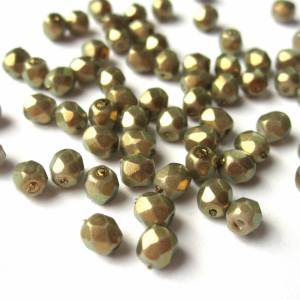 50   Halo Ethereal Linen böhmische Perlen 4mm, tschechische feuerpolierte facettierte Glasperlen DIY Glasschliff 4mm Bild 1