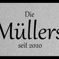 Fußmatte bedruckt mit Die Müllers seit - personalisierbar Bild 1