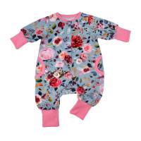 Baby Mädchen Overall Jumpsuit Einteiler Schlafanzug "Rosentraum" Geschenk Geburt Bild 1